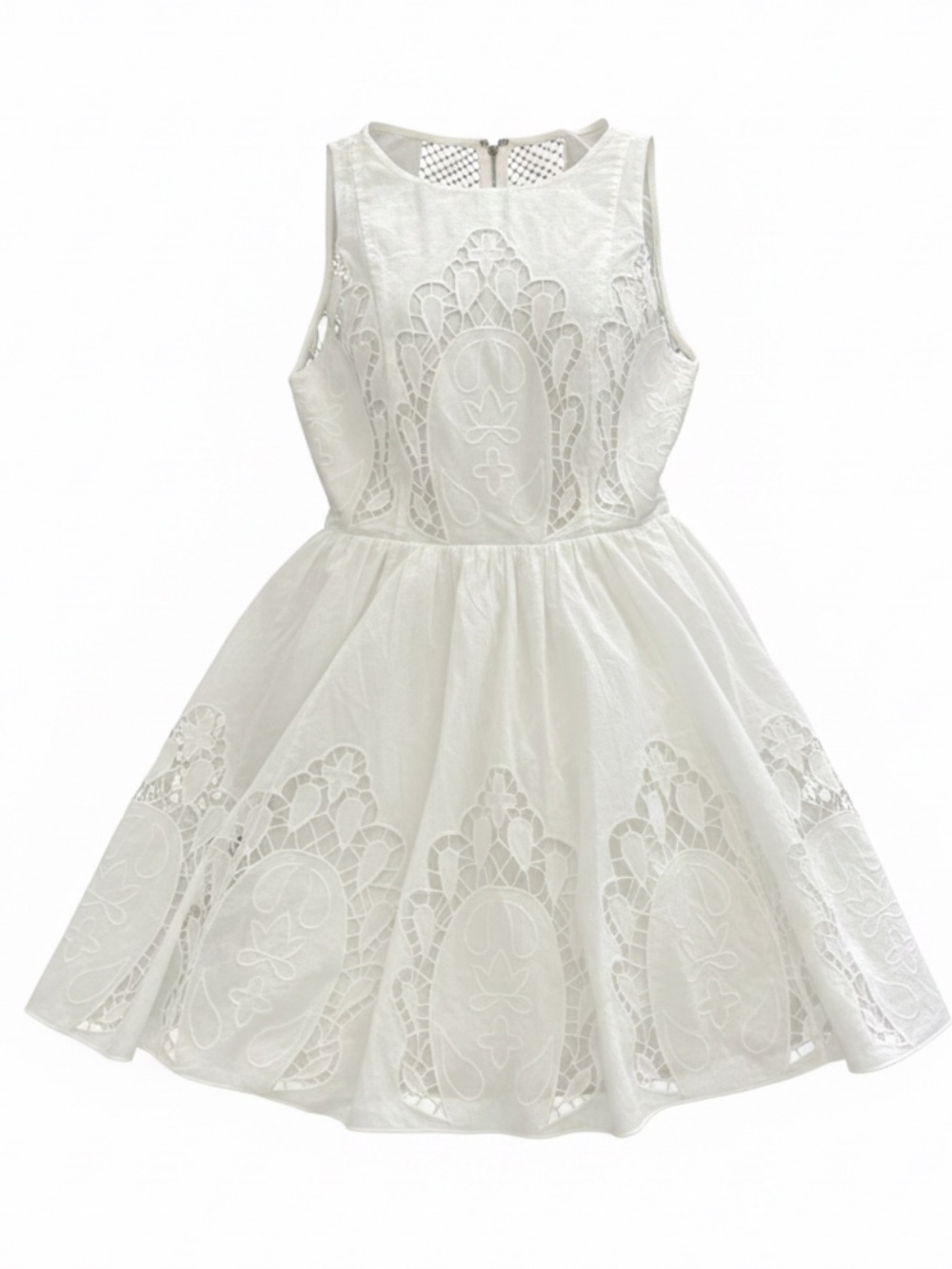 Alice + Olivia White Lace Fit & Flare dress